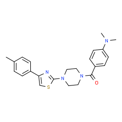ChemSpider 2D Image | [4-(Dimethylamino)phenyl]{4-[4-(4-methylphenyl)-1,3-thiazol-2-yl]-1-piperazinyl}methanone | C23H26N4OS
