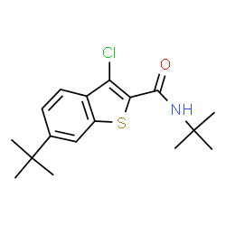 ChemSpider 2D Image | 3-Chloro-N,6-bis(2-methyl-2-propanyl)-1-benzothiophene-2-carboxamide | C17H22ClNOS