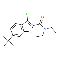 ChemSpider 2D Image | 3-Chloro-N,N-diethyl-6-(2-methyl-2-propanyl)-1-benzothiophene-2-carboxamide | C17H22ClNOS