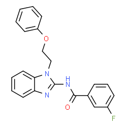 ChemSpider 2D Image | 3-Fluoro-N-[1-(2-phenoxyethyl)-1H-benzimidazol-2-yl]benzamide | C22H18FN3O2