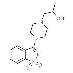 ChemSpider 2D Image | 1-[4-(1,1-Dioxido-1,2-benzothiazol-3-yl)-1-piperazinyl]-2-propanol | C14H19N3O3S