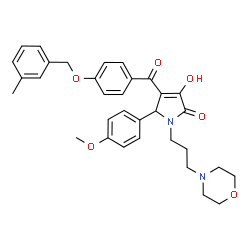 ChemSpider 2D Image | 3-Hydroxy-5-(4-methoxyphenyl)-4-{4-[(3-methylbenzyl)oxy]benzoyl}-1-[3-(4-morpholinyl)propyl]-1,5-dihydro-2H-pyrrol-2-one | C33H36N2O6