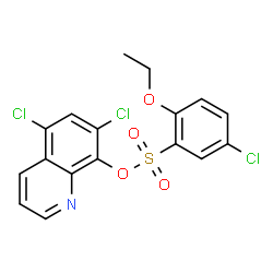 ChemSpider 2D Image | 5,7-Dichloro-8-quinolinyl 5-chloro-2-ethoxybenzenesulfonate | C17H12Cl3NO4S