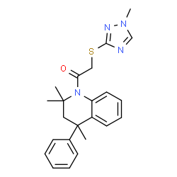 ChemSpider 2D Image | 2-[(1-Methyl-1H-1,2,4-triazol-3-yl)sulfanyl]-1-(2,2,4-trimethyl-4-phenyl-3,4-dihydro-1(2H)-quinolinyl)ethanone | C23H26N4OS