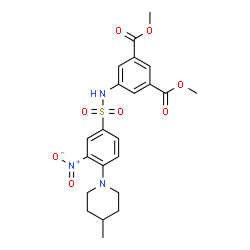 ChemSpider 2D Image | Dimethyl 5-({[4-(4-methyl-1-piperidinyl)-3-nitrophenyl]sulfonyl}amino)isophthalate | C22H25N3O8S