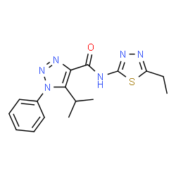 ChemSpider 2D Image | N-(5-Ethyl-1,3,4-thiadiazol-2-yl)-5-isopropyl-1-phenyl-1H-1,2,3-triazole-4-carboxamide | C16H18N6OS