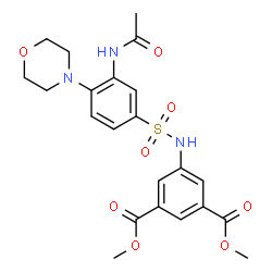 ChemSpider 2D Image | Dimethyl 5-({[3-acetamido-4-(4-morpholinyl)phenyl]sulfonyl}amino)isophthalate | C22H25N3O8S