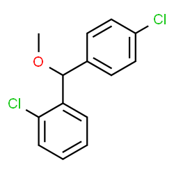 ChemSpider 2D Image | 1-Chloro-2-[(4-chlorophenyl)(methoxy)methyl]benzene | C14H12Cl2O