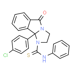 ChemSpider 2D Image | 9b-(4-Chlorophenyl)-5-oxo-N-phenyl-2,3,5,9b-tetrahydro-1H-imidazo[2,1-a]isoindole-1-carbothioamide | C23H18ClN3OS