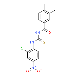 ChemSpider 2D Image | N-[(2-Chloro-4-nitrophenyl)carbamothioyl]-3,4-dimethylbenzamide | C16H14ClN3O3S