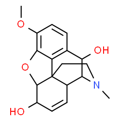 ChemSpider 2D Image | 3-Methoxy-17-methyl-7,8-didehydro-4,5-epoxymorphinan-6,10-diol | C18H21NO4