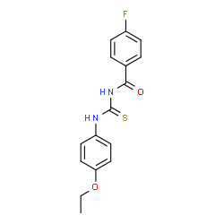 ChemSpider 2D Image | N-[(4-Ethoxyphenyl)carbamothioyl]-4-fluorobenzamide | C16H15FN2O2S