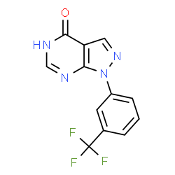 ChemSpider 2D Image | 1-[3-(Trifluoromethyl)phenyl]-1,5-dihydro-4H-pyrazolo[3,4-d]pyrimidin-4-one | C12H7F3N4O