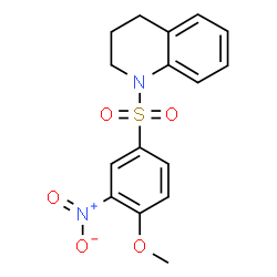 ChemSpider 2D Image | 1-[(4-Methoxy-3-nitrophenyl)sulfonyl]-1,2,3,4-tetrahydroquinoline | C16H16N2O5S