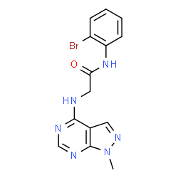 ChemSpider 2D Image | N-(2-Bromophenyl)-N~2~-(1-methyl-1H-pyrazolo[3,4-d]pyrimidin-4-yl)glycinamide | C14H13BrN6O