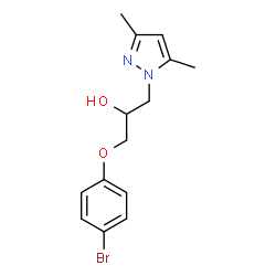 ChemSpider 2D Image | 1-(4-Bromophenoxy)-3-(3,5-dimethyl-1H-pyrazol-1-yl)-2-propanol | C14H17BrN2O2