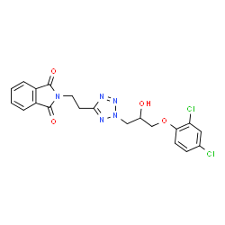ChemSpider 2D Image | 2-(2-{2-[3-(2,4-Dichlorophenoxy)-2-hydroxypropyl]-2H-tetrazol-5-yl}ethyl)-1H-isoindole-1,3(2H)-dione | C20H17Cl2N5O4