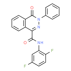 ChemSpider 2D Image | N-(2,5-Difluorophenyl)-4-oxo-3-phenyl-3,4-dihydro-1-phthalazinecarboxamide | C21H13F2N3O2
