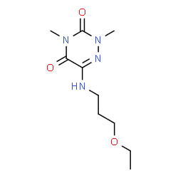 ChemSpider 2D Image | 6-[(3-Ethoxypropyl)amino]-2,4-dimethyl-1,2,4-triazine-3,5(2H,4H)-dione | C10H18N4O3