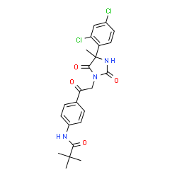 ChemSpider 2D Image | N-(4-{[4-(2,4-Dichlorophenyl)-4-methyl-2,5-dioxo-1-imidazolidinyl]acetyl}phenyl)-2,2-dimethylpropanamide | C23H23Cl2N3O4