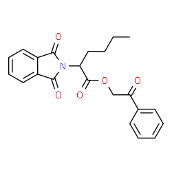 ChemSpider 2D Image | 2-Oxo-2-phenylethyl 2-(1,3-dioxo-1,3-dihydro-2H-isoindol-2-yl)hexanoate | C22H21NO5