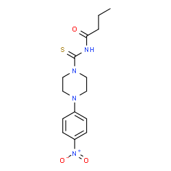 ChemSpider 2D Image | N-{[4-(4-Nitrophenyl)-1-piperazinyl]carbonothioyl}butanamide | C15H20N4O3S