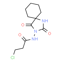 ChemSpider 2D Image | 3-Chloro-N-(2,4-dioxo-1,3-diazaspiro[4.5]dec-3-yl)propanamide | C11H16ClN3O3