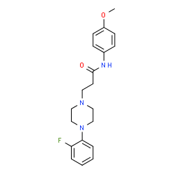 ChemSpider 2D Image | 3-[4-(2-Fluorophenyl)-1-piperazinyl]-N-(4-methoxyphenyl)propanamide | C20H24FN3O2