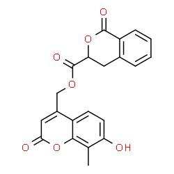 ChemSpider 2D Image | (7-Hydroxy-8-methyl-2-oxo-2H-chromen-4-yl)methyl 1-oxo-3,4-dihydro-1H-isochromene-3-carboxylate | C21H16O7