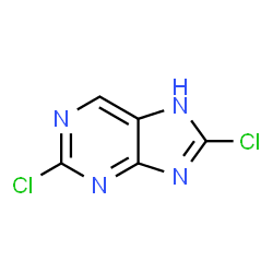 ChemSpider 2D Image | 2,8-Dichloro-7H-purine | C5H2Cl2N4