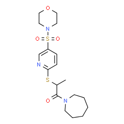 ChemSpider 2D Image | 1-(1-Azepanyl)-2-{[5-(4-morpholinylsulfonyl)-2-pyridinyl]sulfanyl}-1-propanone | C18H27N3O4S2