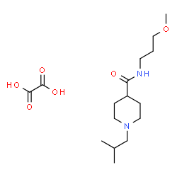 ChemSpider 2D Image | 1-Isobutyl-N-(3-methoxypropyl)-4-piperidinecarboxamide ethanedioate (1:1) | C16H30N2O6