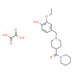 ChemSpider 2D Image | [1-(3-Ethoxy-4-hydroxybenzyl)-4-piperidinyl](1-piperidinyl)methanone ethanedioate (1:1) | C22H32N2O7