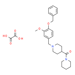 ChemSpider 2D Image | {1-[4-(Benzyloxy)-3-methoxybenzyl]-4-piperidinyl}(1-piperidinyl)methanone ethanedioate (1:1) | C28H36N2O7