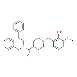 ChemSpider 2D Image | N-Benzyl-1-(2-hydroxy-3-methoxybenzyl)-N-(2-phenylethyl)-4-piperidinecarboxamide | C29H34N2O3