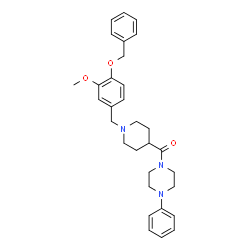 ChemSpider 2D Image | {1-[4-(Benzyloxy)-3-methoxybenzyl]-4-piperidinyl}(4-phenyl-1-piperazinyl)methanone | C31H37N3O3