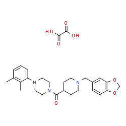 ChemSpider 2D Image | [1-(1,3-Benzodioxol-5-ylmethyl)-4-piperidinyl][4-(2,3-dimethylphenyl)-1-piperazinyl]methanone ethanedioate (1:1) | C28H35N3O7