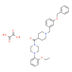 ChemSpider 2D Image | {1-[3-(Benzyloxy)benzyl]-4-piperidinyl}[4-(2-ethoxyphenyl)-1-piperazinyl]methanone ethanedioate (1:1) | C34H41N3O7