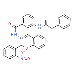 ChemSpider 2D Image | N-(3-{[(2E)-2-{2-[(2-Nitrobenzyl)oxy]benzylidene}hydrazino]carbonyl}phenyl)-2-phenylacetamide | C29H24N4O5