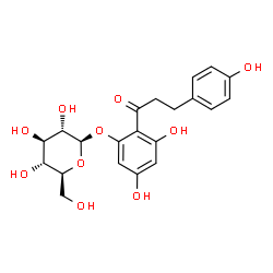 ChemSpider 2D Image | 3,5-Dihydroxy-2-[3-(4-hydroxyphenyl)propanoyl]phenyl beta-L-glucopyranoside | C21H24O10
