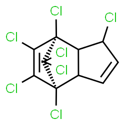 ChemSpider 2D Image | (1R,7S)-1,5,7,8,9,10,10-Heptachlorotricyclo[5.2.1.0~2,6~]deca-3,8-diene | C10H5Cl7