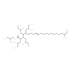 ChemSpider 2D Image | 2,3-Dihydroxypropyl 2-[(10E)-5,6-bis(2,3-dihydroxypropyl)-1,2,21,22-tetrahydroxy-10-docosen-4-yl]-2,3-dideoxypentonate | C36H70O14