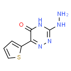 ChemSpider 2D Image | 3-Hydrazino-6-(2-thienyl)-1,2,4-triazin-5(2H)-one | C7H7N5OS