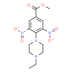 ChemSpider 2D Image | Methyl 4-(4-ethyl-1-piperazinyl)-3,5-dinitrobenzoate | C14H18N4O6