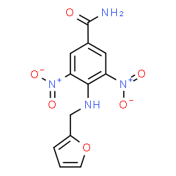 ChemSpider 2D Image | 4-[(2-Furylmethyl)amino]-3,5-dinitrobenzamide | C12H10N4O6