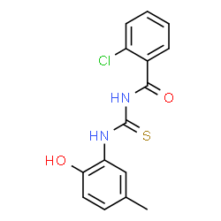 ChemSpider 2D Image | 2-Chloro-N-[(2-hydroxy-5-methylphenyl)carbamothioyl]benzamide | C15H13ClN2O2S