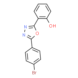 ChemSpider 2D Image | 2-[5-(4-Bromophenyl)-1,3,4-oxadiazol-2-yl]phenol | C14H9BrN2O2