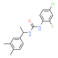 ChemSpider 2D Image | 1-(4-Chloro-2-fluorophenyl)-3-[1-(3,4-dimethylphenyl)ethyl]urea | C17H18ClFN2O