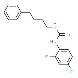 ChemSpider 2D Image | 1-(4-Chloro-2-fluorophenyl)-3-(4-phenylbutyl)urea | C17H18ClFN2O