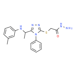 ChemSpider 2D Image | 2-((4-Phenyl-5-(1-(m-tolylamino)ethyl)-4H-1,2,4-triazol-3-yl)thio)acetohydrazide | C19H22N6OS